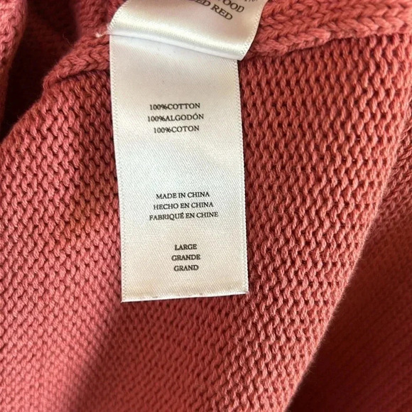 Chunky knit hoodie by Rails ,men Large,faded red ,like new!detailed,100 cotton - Picture 13 of 13